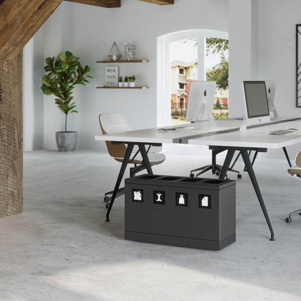 Bica 831 sorterings skraldespand - 4 x 10 Liter - bne - Antracit