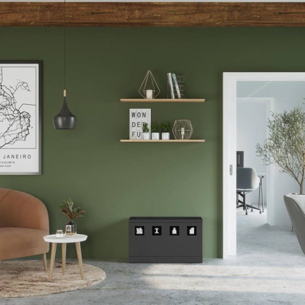 Bica 831 sorterings skraldespand - 4 x 10 Liter - bne - Antracit