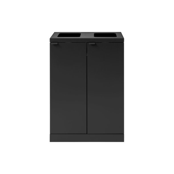 Bica 867 sorterings skraldespand - 2 x 65 liter - ben/ben - sort