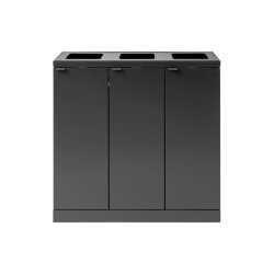 Bica 868 Sorterings skraldespand - 3 x 65 liter - ben/ben/ben - Antracit