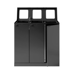 Bica 868 Sorterings skraldespand - 3 x 65 liter - ben/ben/ben - Antracit