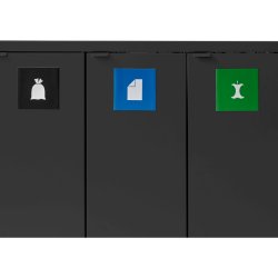 Bica 868 Sorterings skraldespand - 3 x 65 liter - ben/ben/ben - sort