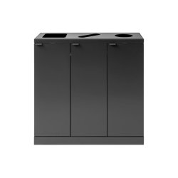 Bica 869 sorterings skraldespand - 3 x 65 Liter - ben/flasker/papir - Antracit