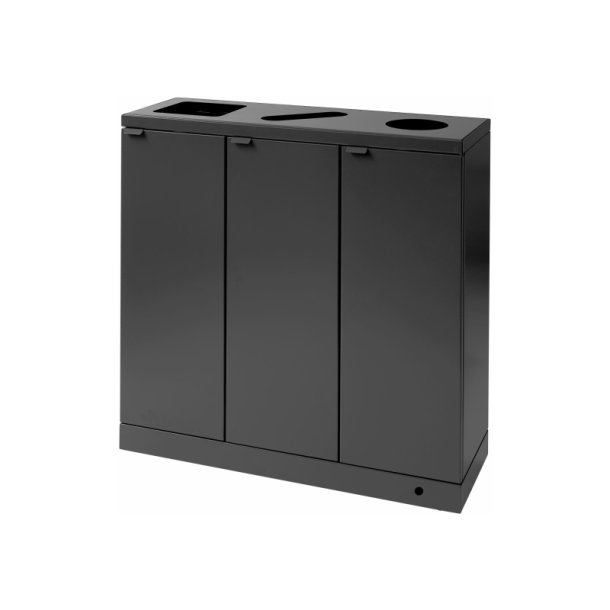 Bica 869 sorterings skraldespand - 3 x 65 Liter - ben/flasker/papir - Antracit