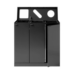 Bica 869 sorterings skraldespand - 3 x 65 Liter - ben/flasker/papir - Antracit