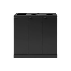 Bica 869 sorterings skraldespand - 3 x 65 Liter - ben/flasker/papir - sort