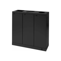 Bica 869 sorterings skraldespand - 3 x 65 Liter - ben/flasker/papir - sort