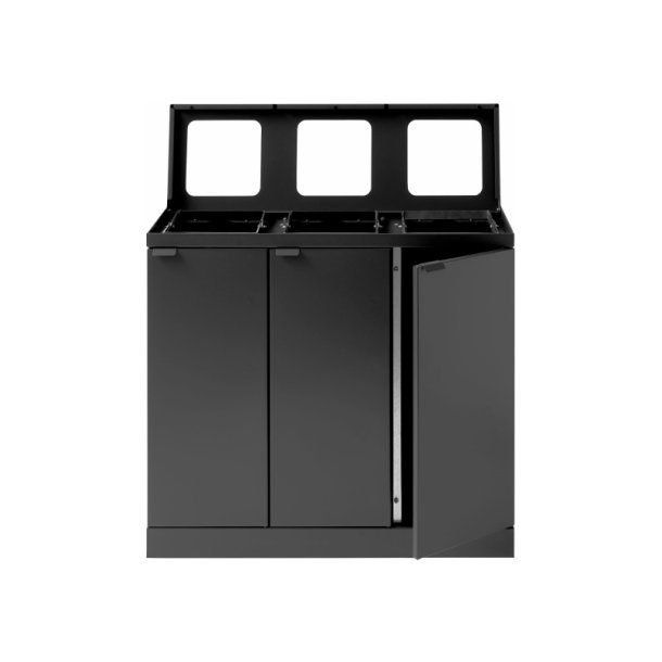 Bica 870 sorterings skraldespand - 3 x 45 liter - ben - Antracit