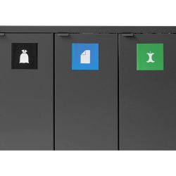 Bica 873 Sorterings skraldespand - 3 x 65 liter - ben/ben/lg - antracit