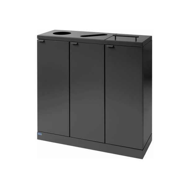 Bica 875 sorterings skraldespand - 3 x 65 liter - lg/flasker/papir - Antracit