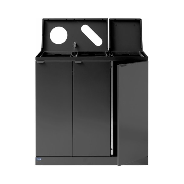Bica 875 sorterings skraldespand - 3 x 65 liter - lg/flasker/papir - Antracit