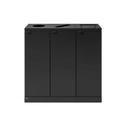 Bica 875 sorterings skraldespand - 3 x 65 liter - lg/flasker/papir - sort