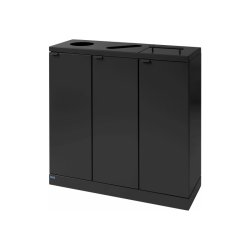 Bica 875 sorterings skraldespand - 3 x 65 liter - lg/flasker/papir - sort