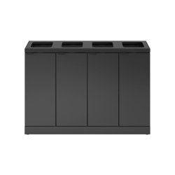 Bica 878 sorterings skraldespand - 4 x 45 Liter - bne - Antracit
