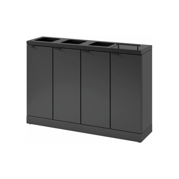 Bica 883 sorterings skraldespand - 4 x 15 Liter - bne/lg - Antracit