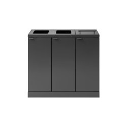 Bica 887 sorterings skraldespand - 3 x 45 Liter - ben/Lg - Antracit