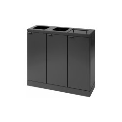 Bica 887 sorterings skraldespand - 3 x 45 Liter - ben/Lg - Antracit