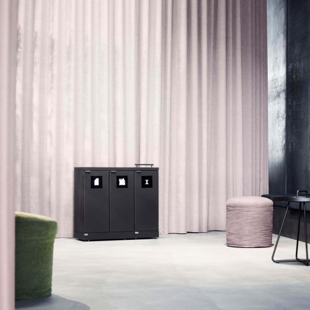 Bica 887 sorterings skraldespand - 3 x 45 Liter - ben/Lg - Antracit