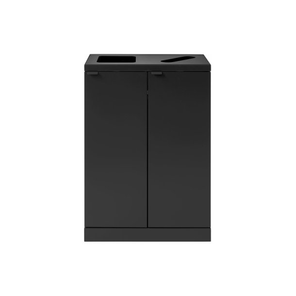 Bica 888 sorterings skraldespand - 2 x 65 Liter - ben/papir - sort