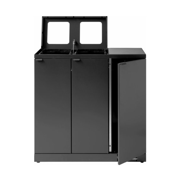 Bica 973 Sorterings skraldespand - 3 x 65 Liter - ben/ben/lg - Antracit