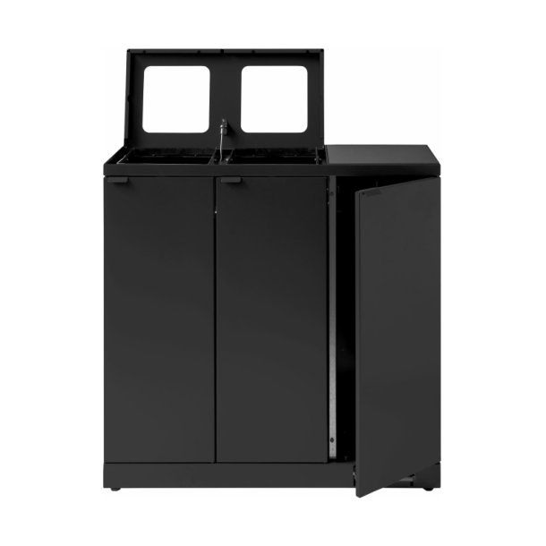 Bica 973 Sorterings skraldespand - 3 x 65 Liter - ben/ben/lg - sort