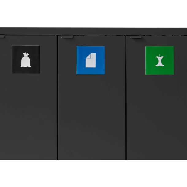 Bica 973 Sorterings skraldespand - 3 x 65 Liter - ben/ben/lg - sort