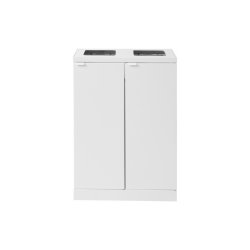 Bica 867 sorterings skraldespand - 2 x 65 liter - hvid