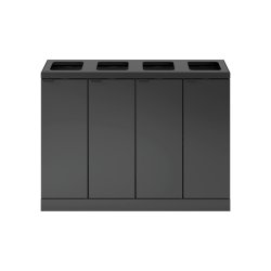 Bica 891 sorterings skraldespand - 4 x 60 Liter - Antracit