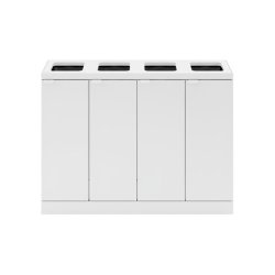 Bica 891 sorterings skraldespand - 4 x 60 Liter - hvid