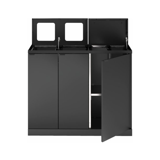 Bica 955 Sorterings skraldespand - 2 x 65 Liter + 2 x 45 liter - sort