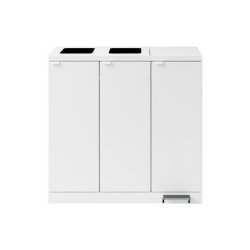 Bica 973 Sorterings skraldespand - 3 x 65 Liter - fodpedal - hvid