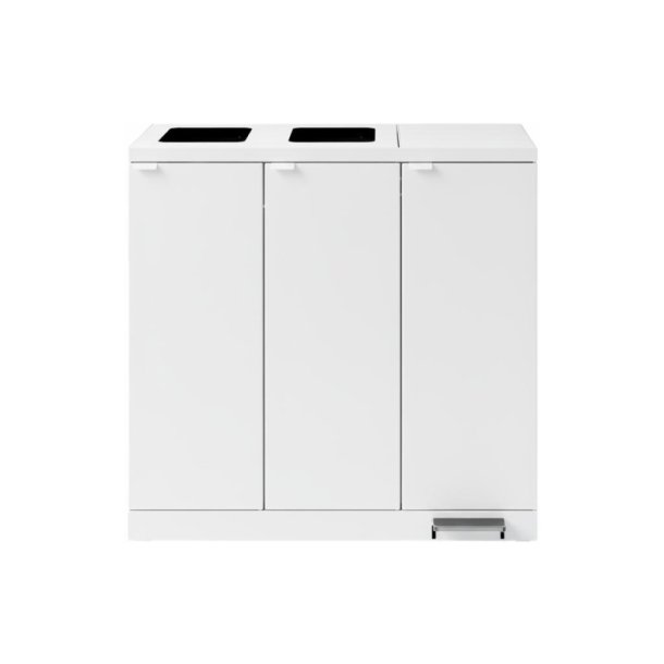 Bica 973 Sorterings skraldespand - 3 x 65 Liter - fodpedal - hvid