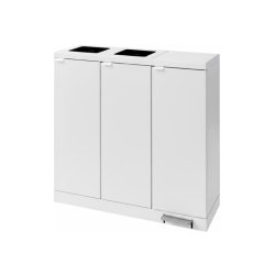 Bica 973 Sorterings skraldespand - 3 x 65 Liter - fodpedal - hvid