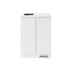 Bica 974 Sorterings skraldespand - 2 x 65 Liter - fodpedal - hvid