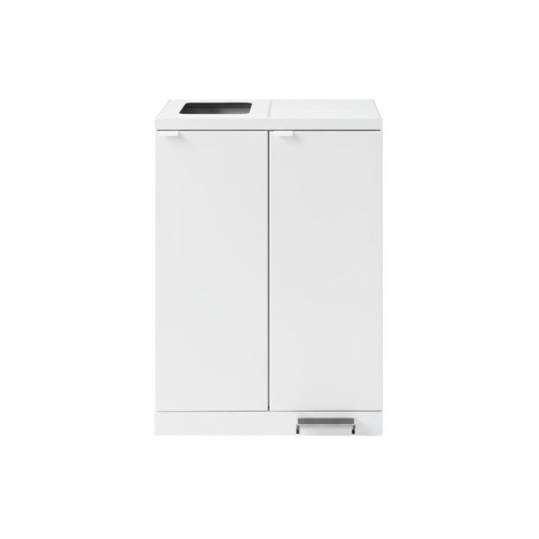 Bica 974 Sorterings skraldespand - 2 x 65 Liter - fodpedal - hvid