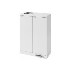 Bica 974 Sorterings skraldespand - 2 x 65 Liter - fodpedal - hvid