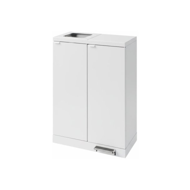 Bica 974 Sorterings skraldespand - 2 x 65 Liter - fodpedal - hvid