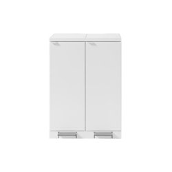 Bica 975 Sorterings skraldespand - 2 x 65 liter - fodpedal - hvid