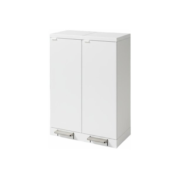 Bica 975 Sorterings skraldespand - 2 x 65 liter - fodpedal - hvid