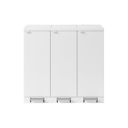 Bica 976 Sorterings skraldespand - 3 x 65 liter - fodpedal - hvid