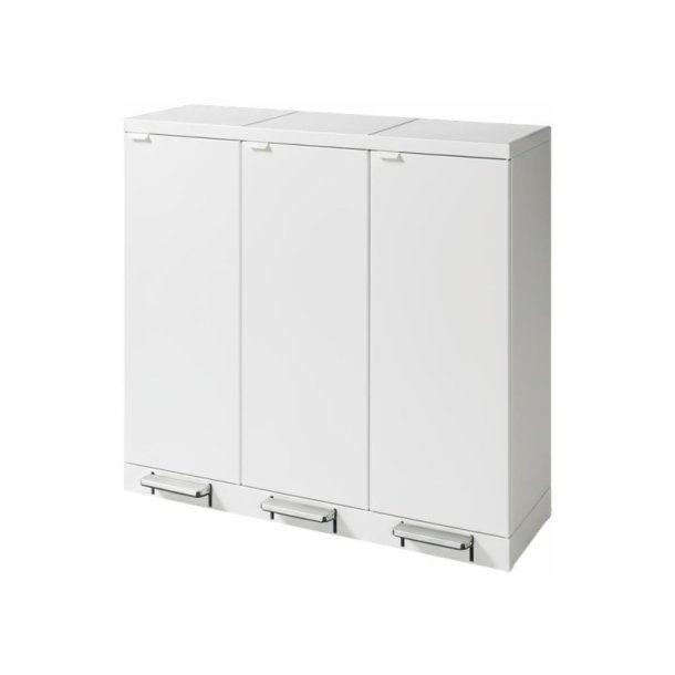 Bica 976 Sorterings skraldespand - 3 x 65 liter - fodpedal - hvid