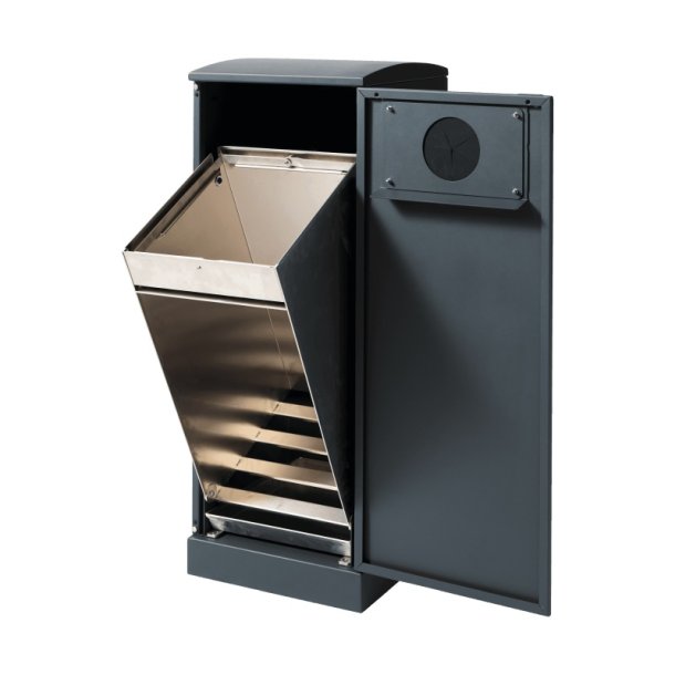 Bica 622 - 1 x 90 Liter Lys Antracit - 2x Flaskeindkast affaldsbeholder