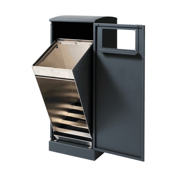 Bica 621 - 1 x 90 Liter Lys Antracit - 1x ben indkast affaldsbeholder