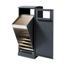 Bica 623 - 1 x 90 Liter Lys Antracit - 2x ben indkast affaldsbeholder