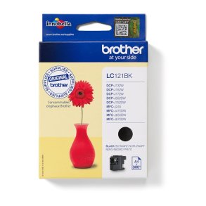 Brother LC121BK Original Bl�kpatron Sort - Standard - 300 Sider