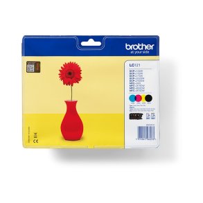 Brother LC121VALBP Valuepack Original Bl�kpatroner Sort, Bl�, Magenta, Gul