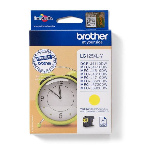 Brother LC125XLY Original Bl�kpatron Gul - XXL - 1200 Sider