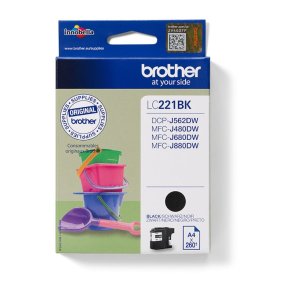 Brother LC221BK Original Bl�kpatron Sort - Standard - 260 Sider