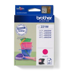 Brother LC221M Original Bl�kpatron Magenta - Standard - 260 Sider