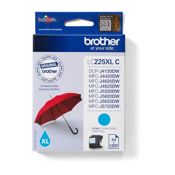 Brother LC225XLC Original Bl�kpatron Cyan - XL - 1200 Sider
